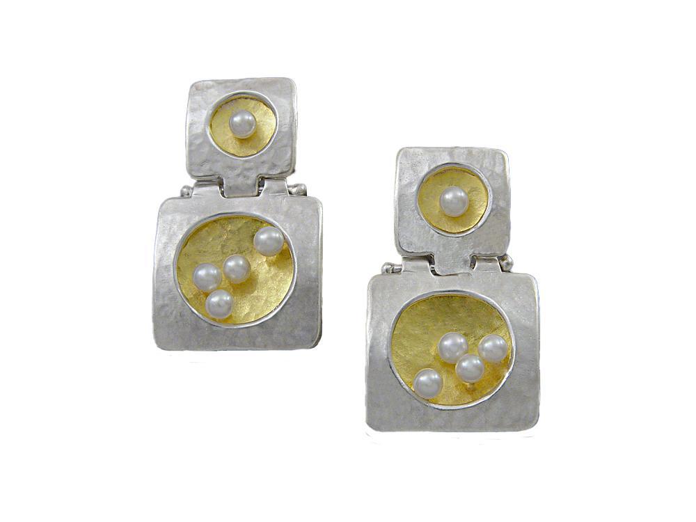 Sunrise Blossom White Pearl Earrings