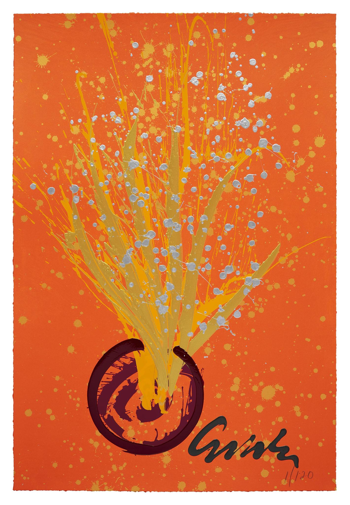 Chihuly Peach Flare Serigraph