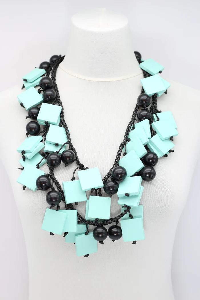 Wooden Squares Necklace
