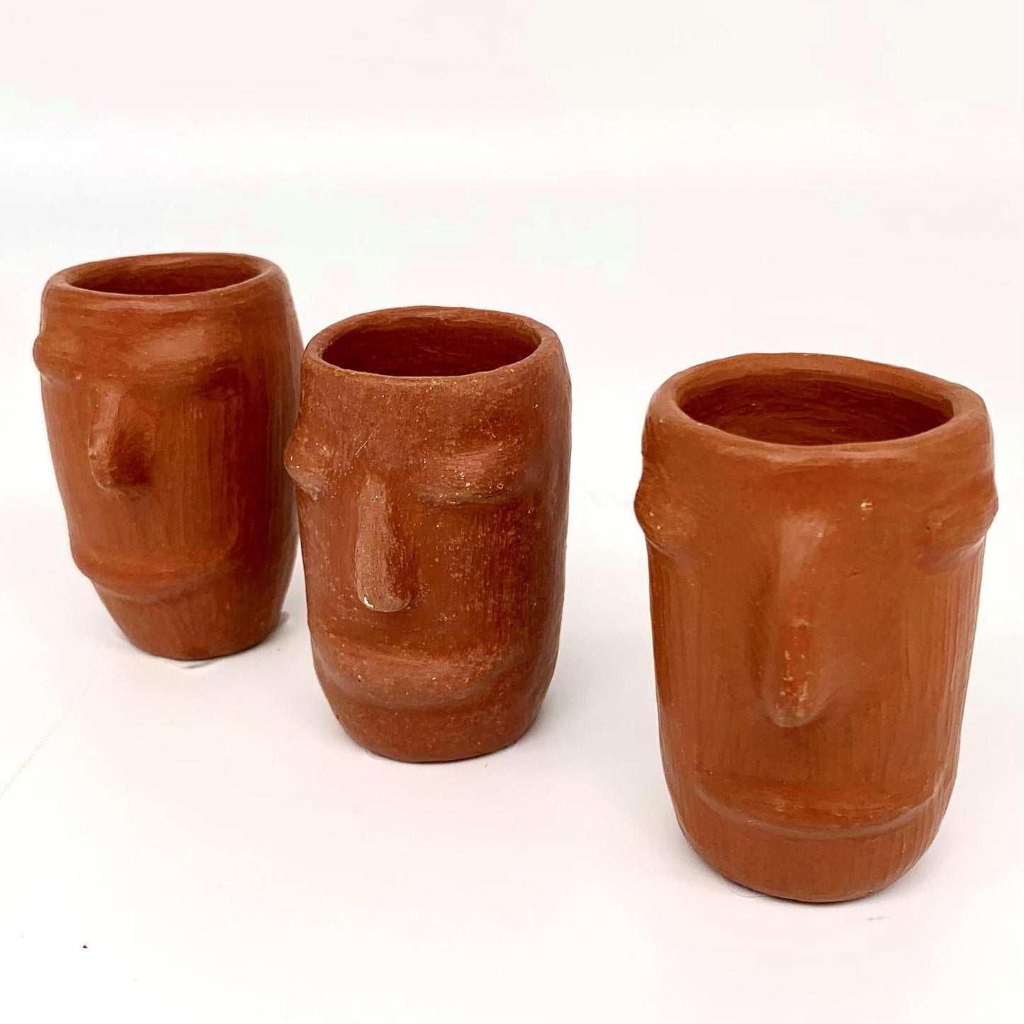 Casa01-Red Clay Mezcal Cups, faces