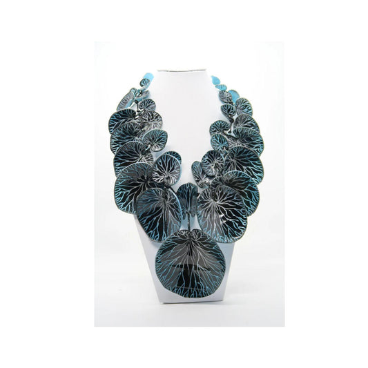 Coccoloba Leaves Necklace (Blue)