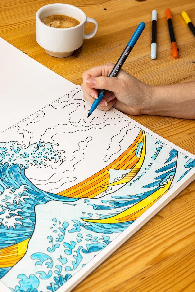 Coloring Book Hokusai