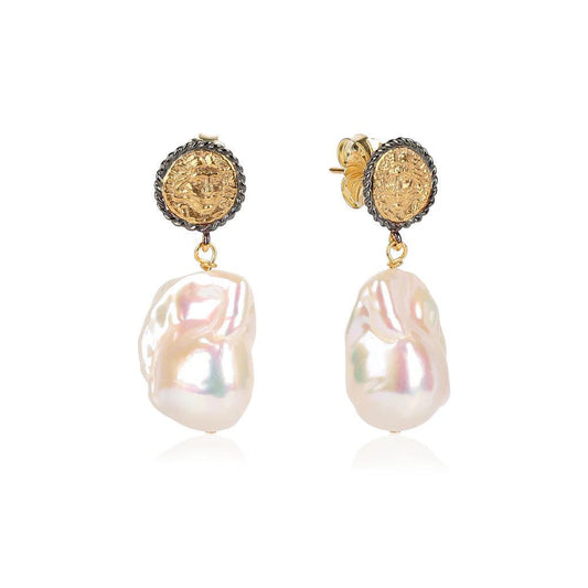 Pearl Coin Earrings