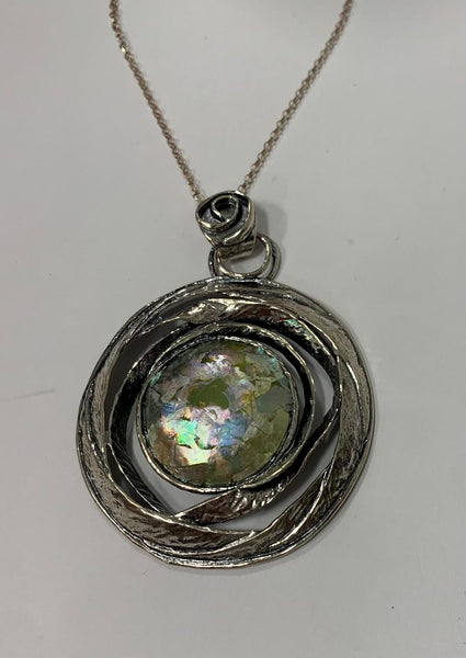 Large Round Roman Glass Necklace