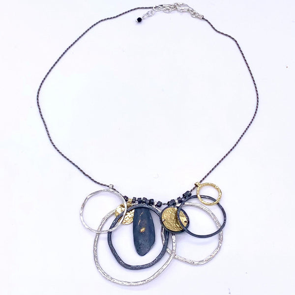Mediterranean Artists Mixed Metal Circles Necklace